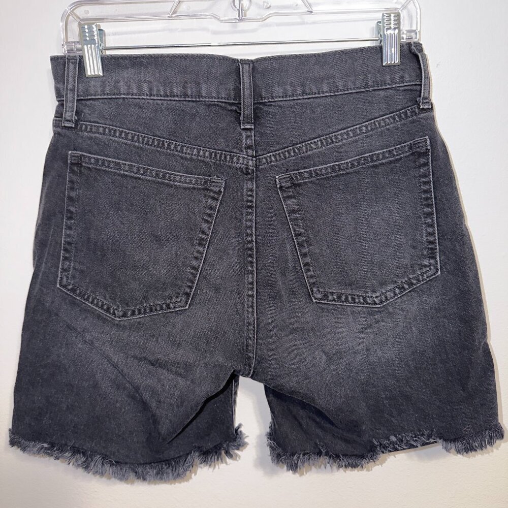 GAP Cheeky Midi Shorts 2/26 High Rise Black Frayed - Picture 5 of 5